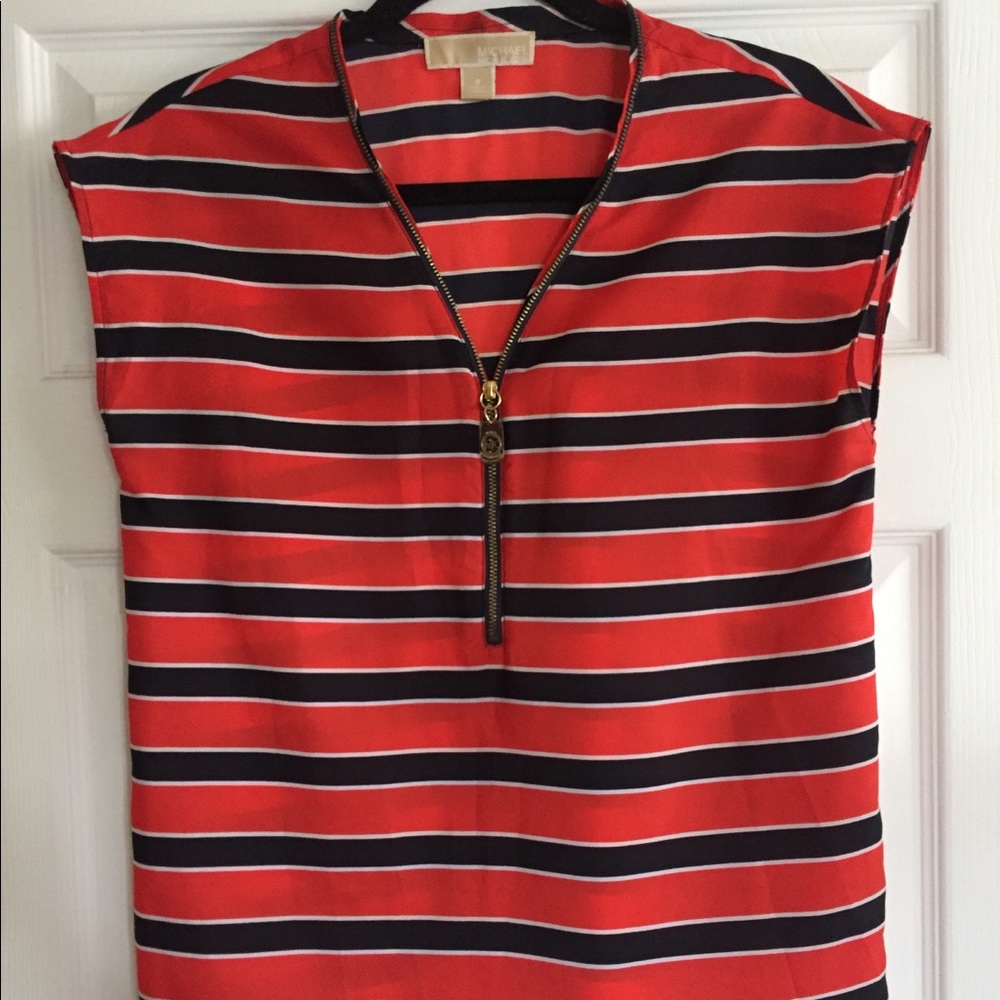 Michael Kors zippered short sleeve shirt, size S